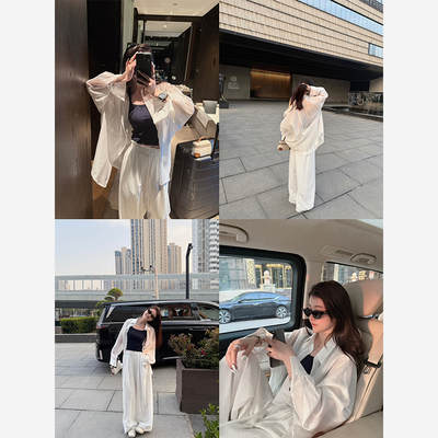 Here yaya shop 4.14 20:00 冷萃白茶清冷淡然天丝麻醋酸防晒衬衫