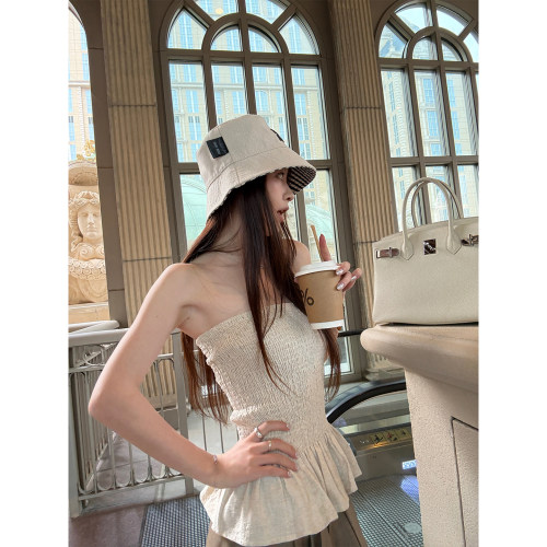 清冷艺术生20%麻感提花工艺氛围感精致司马克工艺抹胸