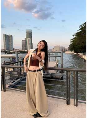 Here yaya shop 3.3 20:00 冰柠茶超绝松弛感时髦西装气球裤