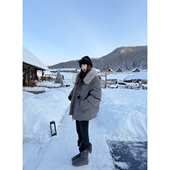 Here 温暖羊毛毛领不臃肿90白鸭绒羽绒服 阿勒泰雪季 yaya shop