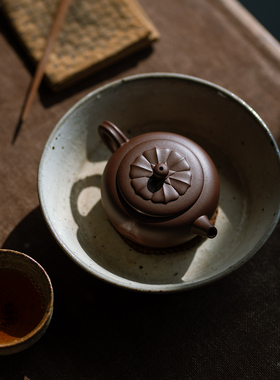 高级文人紫砂壶 宜兴紫砂茶壶 正宗原矿底槽青 莲蒲壶 约130cc