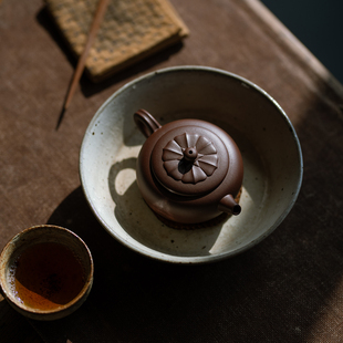 高级文人紫砂壶 宜兴紫砂茶壶 正宗原矿底槽青 莲蒲壶 约130cc