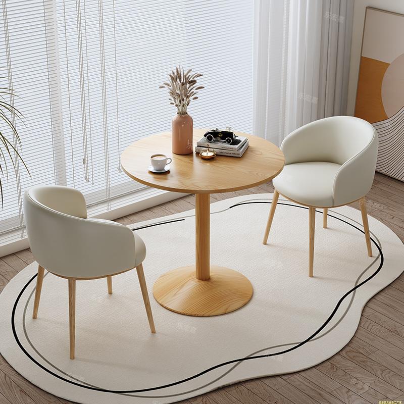 简约现代休闲小户型接待洽谈桌椅组合奶茶咖啡店饭餐桌阳台小圆桌