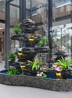 大型假山流水喷泉瀑布造景户外别墅庭院花园公司室内落地装饰摆件