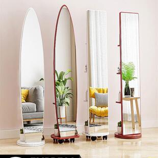 全身穿衣落地镜子可旋转移动女生卧室服装 店专用挂衣架一体试衣镜