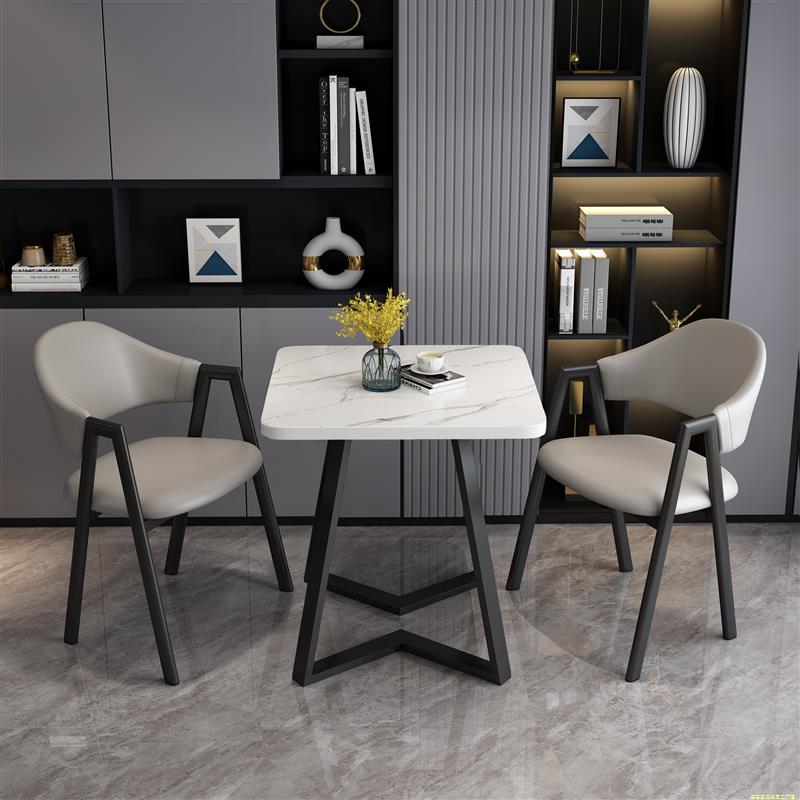 简约一桌二椅休闲阳台小方桌接待洽谈桌椅组合网红店公寓会客茶桌