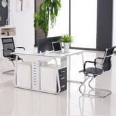 职员办公桌简约现代46人工作位屏风卡座桌财务室电脑桌椅白色简约