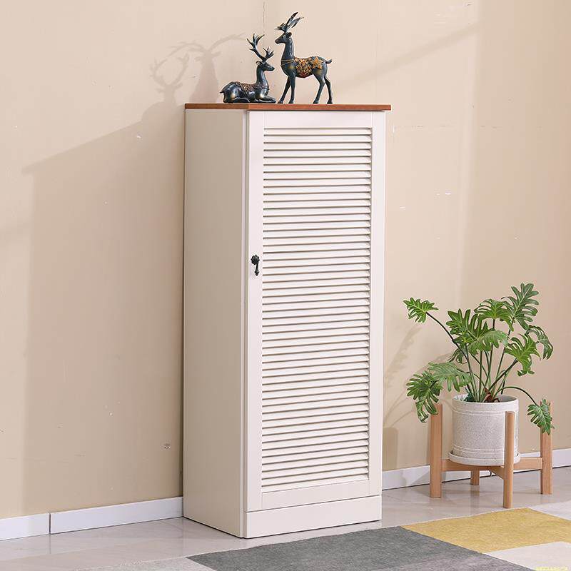 北欧美式地中海实木鞋柜简约现代家用电梯进门口单门收纳鞋柜家用