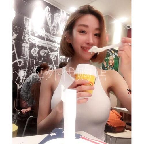 美国无袖弹力短款露脐T恤背心