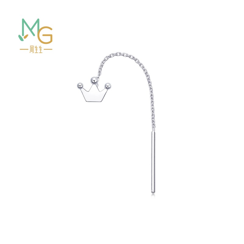 周生生let'splay铂金皇冠耳线