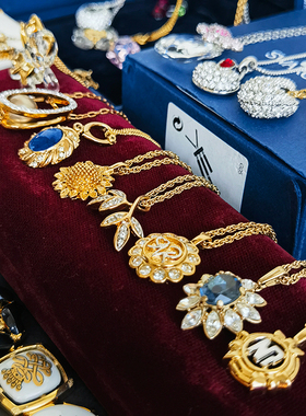 vintage中古项链全新珐琅女