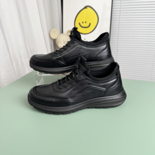 千百度男鞋休闲皮鞋2025秋冬季英伦风高级感A25549093/A25649093