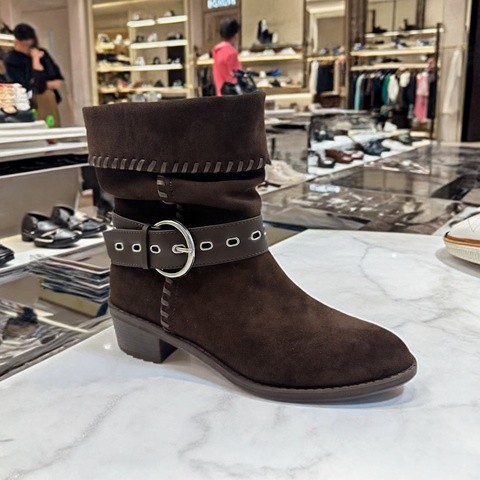 伊伴女鞋西部牛仔短靴骑士靴