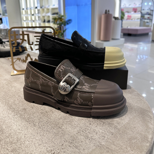 MIO米奥女鞋2024新款秋季单鞋乐福鞋厚底两穿商场同款M244541915