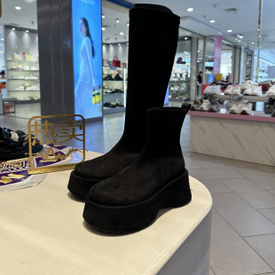 MIO米奥女鞋长筒靴2025新款高筒靴显瘦厚底M255824093/M255624092