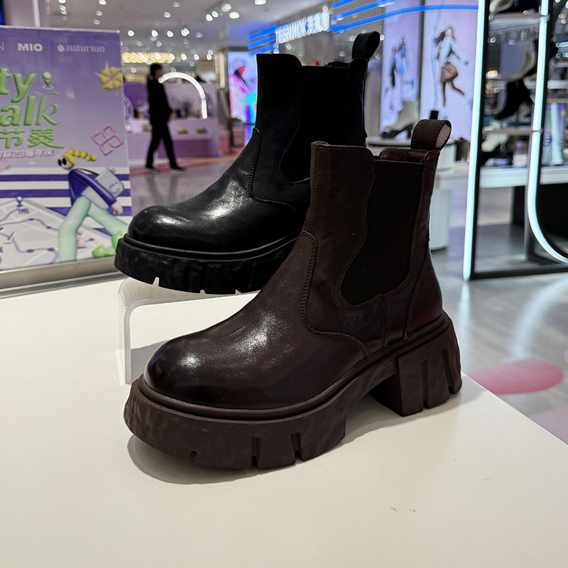 EBLAN伊伴短靴鞋子马丁靴女款2024新款秋冬B24515703/B24615703