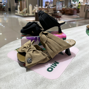 MIO米奥女鞋高跟凉拖2026新款拖鞋大蝴蝶结专柜正品M263126248A01