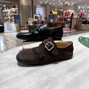MIO米奥女鞋布洛克牛津鞋德比鞋2026春季新款百搭真皮M261537308