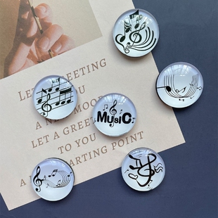 音符冰箱黑白板贴 文具铁盒贴 3cm创意文具礼品磁力贴 可夹吸A4纸