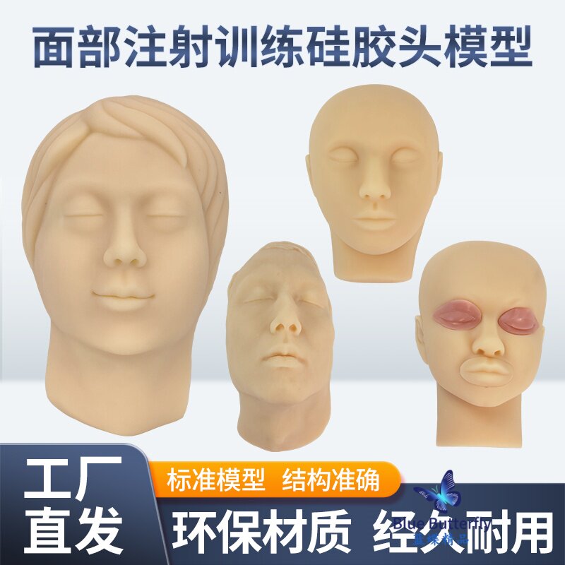 软体硅胶头模 微整形线雕脸部神经血管 仿真面部美容注射缝合模型