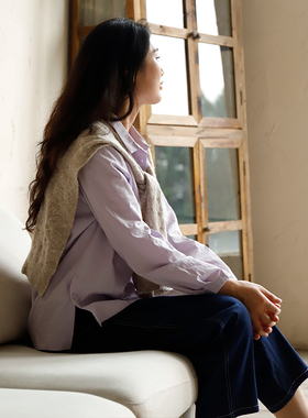 掂量女装 春夏季新款纯色长袖衬衫罩衫女宽松休闲上衣Y3W03O11920