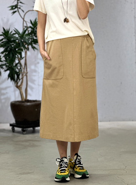 掂量女装文艺半身裙女春秋新款松紧腰A字裙小个子长裙H3V02S11175