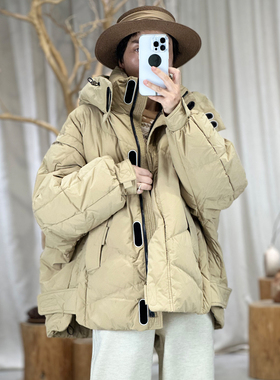 掂量女装 冬季新款设计感连帽羽绒服宽松加厚保暖外套Y4V03Y14163