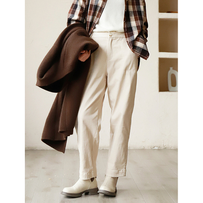 掂量高腰简约百搭纯色休闲裤长裤