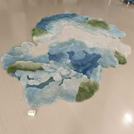 高级感手工长毛绒装饰地毯墙毯挂毯壁毯设计师推荐艺术毯仿苔藓