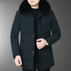 主推！6807/P90中老年中长款棉服爸爸加绒加厚冬装爷爷外套图片