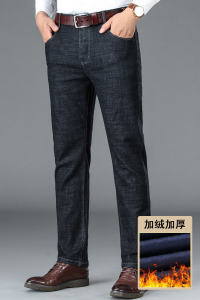 主推！长年有货！6677/P50爸爸冬季加绒加厚牛仔长裤中老年裤图片
