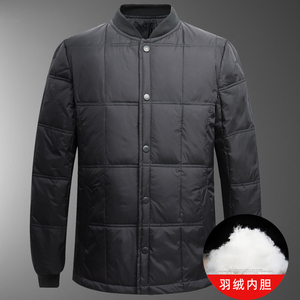 502/P65中老年羽绒内胆老人保暖羽绒内衣爷爷宽松羽绒服内胆图片