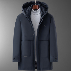 高品货！9901/P300中老年商务休闲内脱内胆中长款羽绒服图片