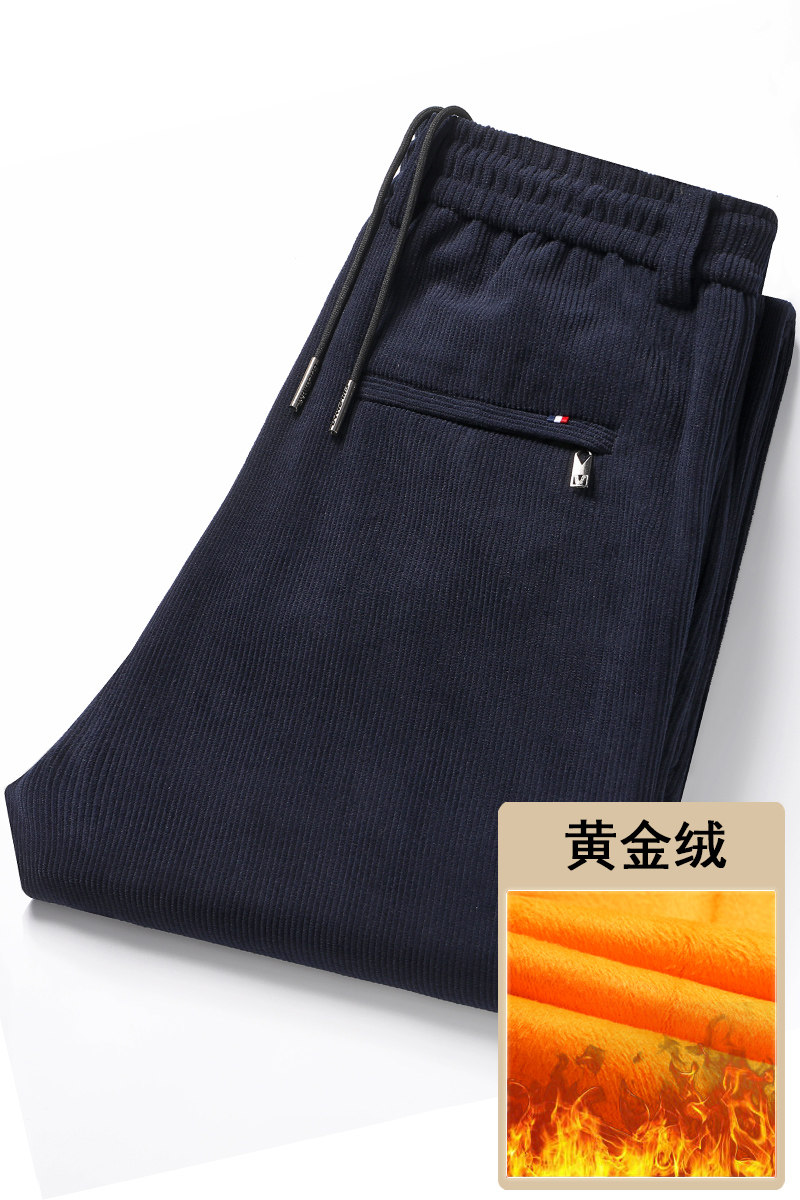 主推大爆版9811/P55商务男裤加绒加厚中老年高腰松紧腰灯芯绒爸爸,男装休闲裤,星座1216
