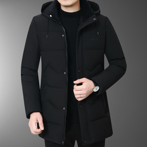 主推！6807/P90中老年中长款棉服爸爸加绒加厚冬装爷爷外套图片