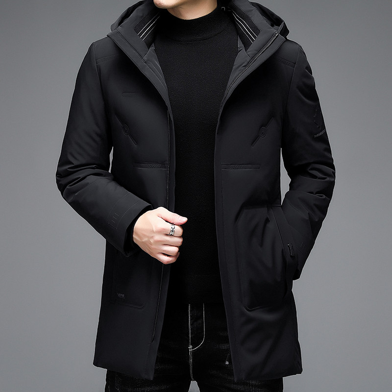 高品货！9902/P280中老年商务休闲中长款羽绒服爸爸羽绒外套图片