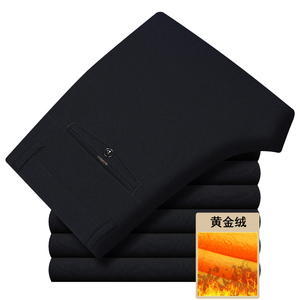 长年有货爆版！909/P35加绒加厚中老年男裤爸爸冬季黄金绒商务裤图片