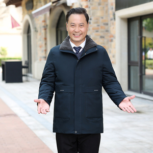 冬装主推2196/P100爸爸棉服中老年棉袄中长款保暖老年人棉衣图片