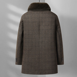 新款主推羽绒内胆大衣813/P145羽绒呢大衣男爸爸中长款外套商务装，男装毛呢大衣，星座1216