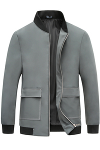 2210/P60 2022秋装新款棒球服外套男爸爸商务休闲夹克中年人外套图片