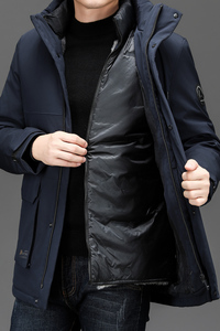 新标90鹅绒服@主推！可脱内胆！8306/P215商务爸爸羽绒服男图片