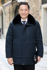 主推版2189/P100商务爸爸棉服中老年父亲棉袄中年男装保暖外套图片