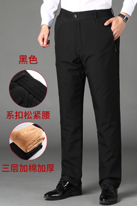 主推！1803/P47加绒加厚中老年男裤爸爸冬季羊羔绒商务休闲裤图片