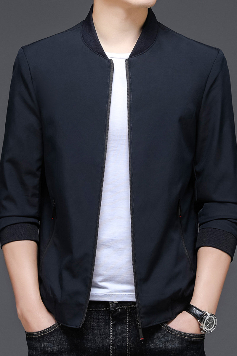 92105/P50商务棒球服男装中年夹克衫新款休闲纯色外套,男装夹克,星座1216