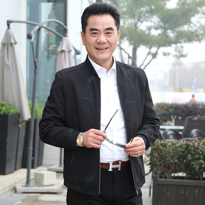 1803/P70夹克男商务休闲薄款中老年爸爸绅士棒球服春秋季茄克图片