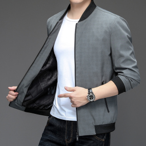 2201/P55 春装新款薄款夹克男商务休闲爸爸薄款棒球服外套男图片