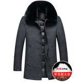 8122/P200羽绒大衣男爸爸中长款呢大衣外套中老年羊毛风衣商务装，男装毛呢大衣，星座1216
