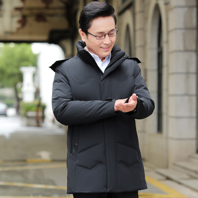 2003/P225休闲羽绒服男爸爸中长款羽绒衣外套商务中老年男装,男装羽绒服,星座1216