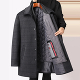 可脱马甲内胆816/P175羊毛呢大衣男爸爸商务外套中老年风衣男装，男装毛呢大衣，星座1216