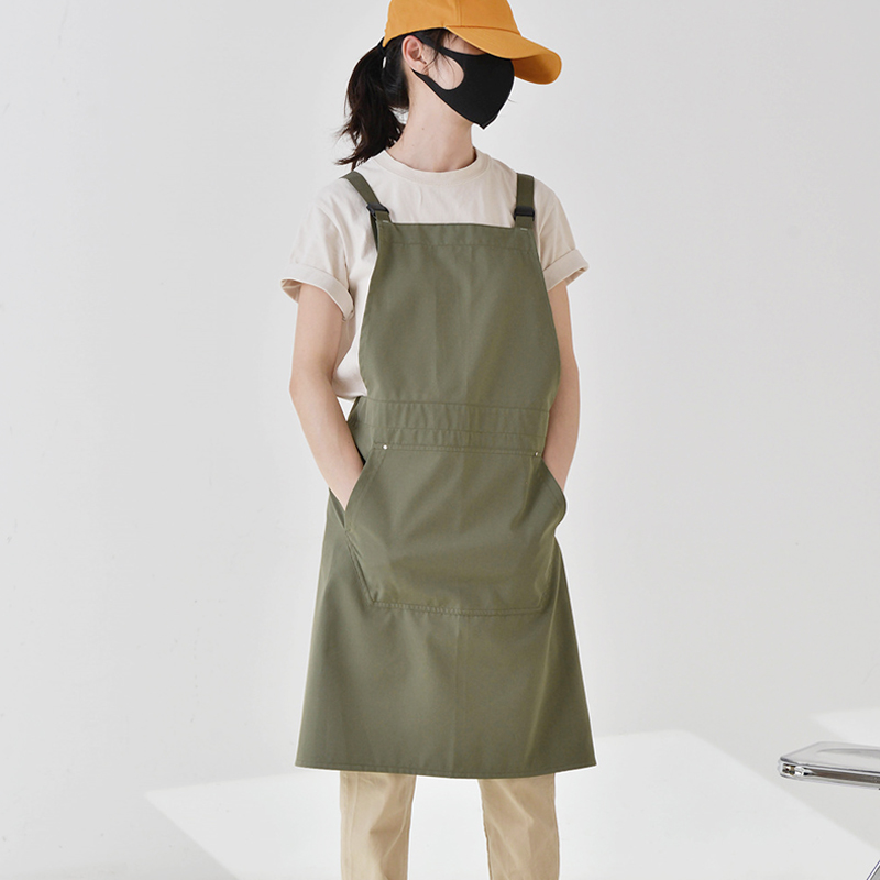 7645日系奶茶咖啡店服务员工作服罩衣防水家用厨房做饭围裙腰男女